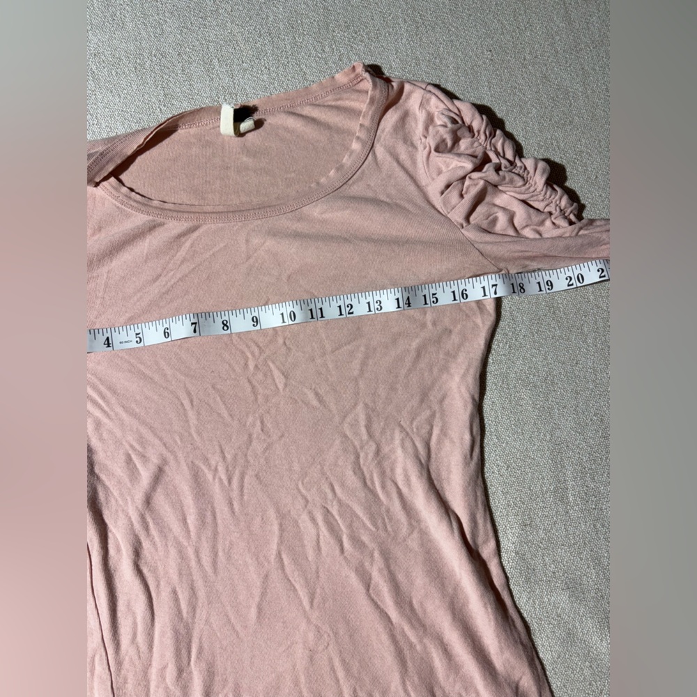 Free People Natasha Cotton Puff Shoulder Blush Long Sleeve Top - Picture 3 of 8
